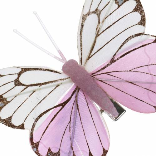 tételeket Toll pillangó rózsaszín kapcson 6cm 10 db