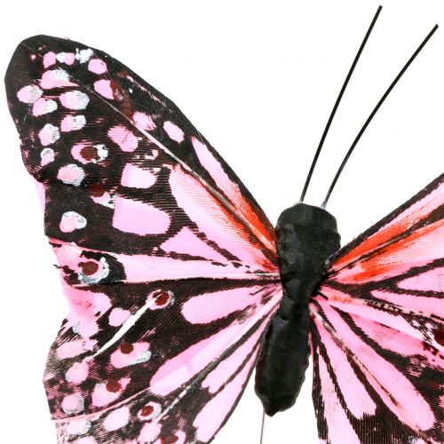 tételeket Pillangó dróton rózsaszín 11cm 12db