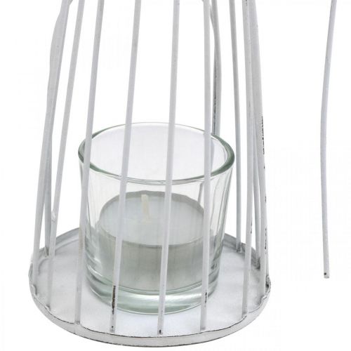 Floristik24 Tavaszi dekoráció, virágtündér lámpásnak, fém asztaldísz, manó virág fehér H32,5cm