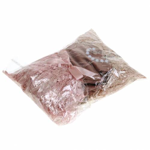 tételeket Karácsonyi dekorációs manó ruha akasztón rózsaszín, barna/krém 16cm 4 db vegyes