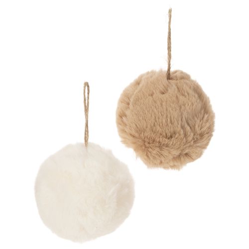 Dekoratív pompon gömbdísz karácsonyfára, 10 cm