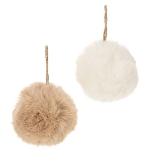 Dekoratív pompon akasztásra, bolyhos szőrgombóc, 7 cm, 6 darab vétel | Floristik24.hu