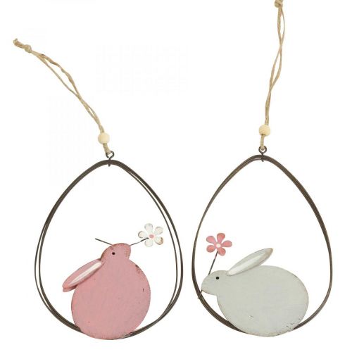 Floristik24 Ablak dekoráció Húsvéti nyuszi fém akasztós dísz húsvéti 15cm 4db