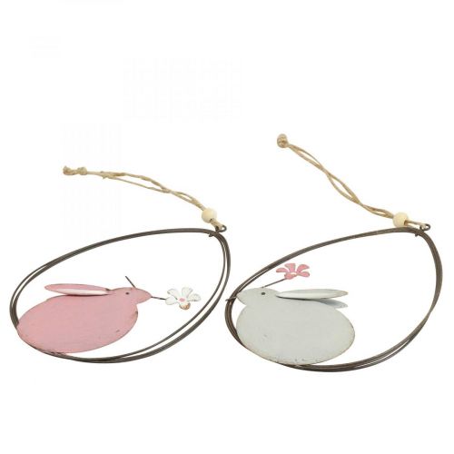 Floristik24 Ablak dekoráció Húsvéti nyuszi fém akasztós dísz húsvéti 15cm 4db