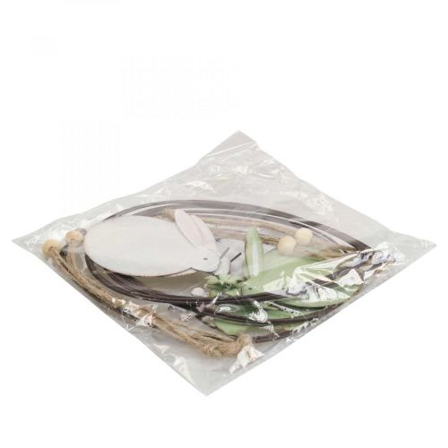 Floristik24 Ablakdísz, húsvéti nyuszi fém, függő dísz húsvéti 15cm 4db zöld fehér