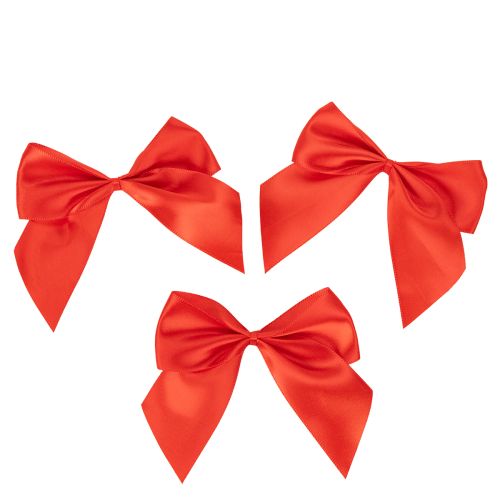 Dekoratív piros masni, előre megkötve barkácsoláshoz és csomagoláshoz, 11 cm, 25 darab | Floristik24.hu
