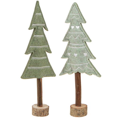 Floristik24 Filc dekoráció Karácsonyfa asztaldísz Karácsonyi zöld 25cm 4 db