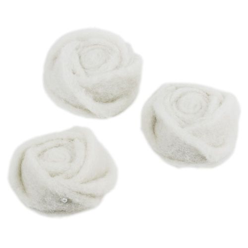 Floristik24 Nemez rózsa fehér Ø6cm 9db