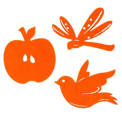 Filc szórással díszített narancs 24db