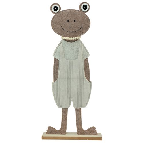 tételeket Nemez dekoratív béka dungarees bézs díszítő figura filccel, H51,5 cm