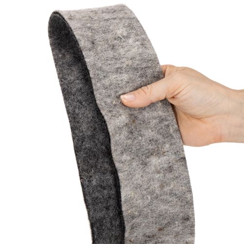 Filcszalag, edényrögzítő, 100% gyapjú, szürke/fekete, 7,5 cm széles, 5 m hosszú | Floristik24.hu