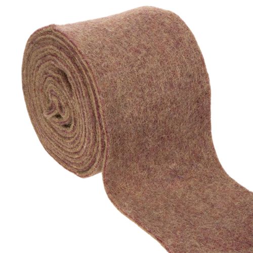 Kétszínű filcszalag gyapjúfilcből, 100% gyapjú, lila/barna, 15cm x 5m vétel | Floristik24.hu