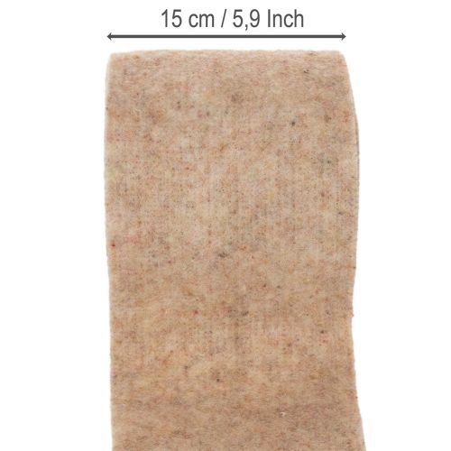 Filc szalag, kétszínű, méteráru kreatív projektekhez, barna/fehér, 15cm x 5m | Floristik24.hu
