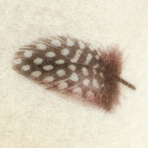 Floristik24 Filc szalagkrém mintás tollal 15cm 2m