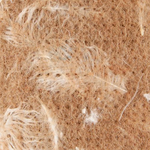 Floristik24 Filc szalag gyapjú szalag díszszövet barna toll gyapjú filc 15cm 5m