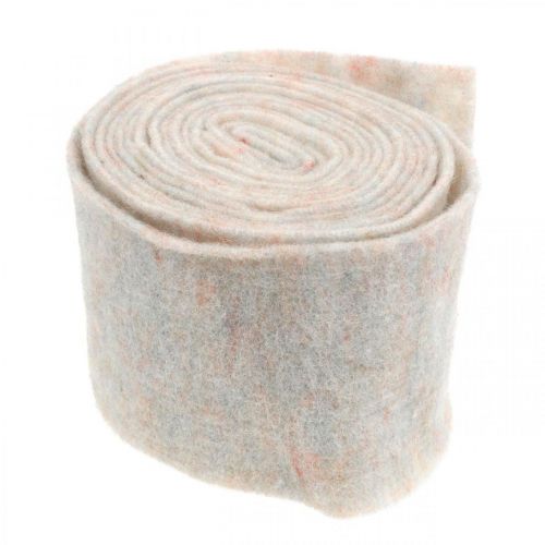 Floristik24 Filc szalag, pot szalag, gyapjú filc krém fehér, szivárvány színek 15cm 5m