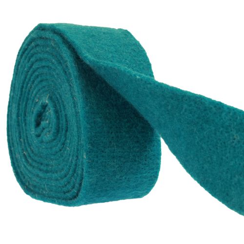Filc szalag gyapjú szalag filc tekercs türkiz kék zöld 7,5cm 5m