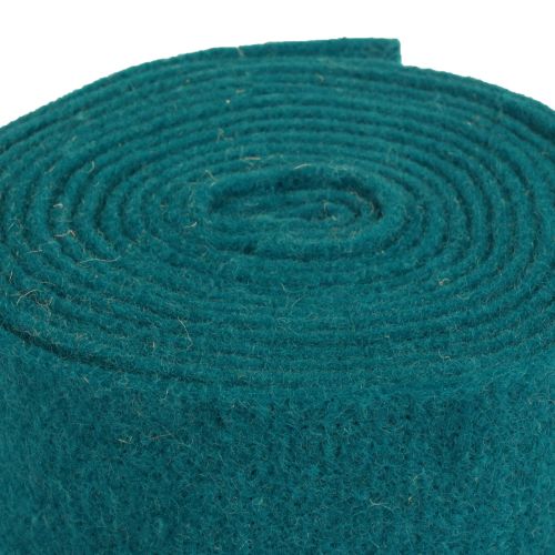 Floristik24 Filc szalag gyapjú szalag filc tekercs türkiz kék zöld 7,5cm 5m