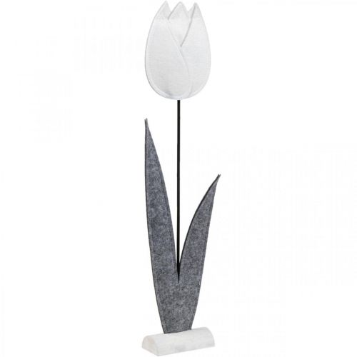 Floristik24 Nemez virág filc deco virág tulipán fehér H68cm