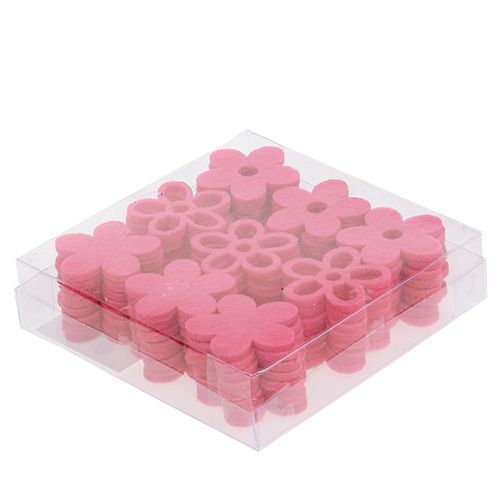 Floristik24 Nemez virág rózsaszín szóráshoz dekorációs készletként Ø4cm 72 db