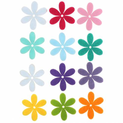 Floristik24 Filc virágok 4,5 cm 36 db különböző színben Nemez virágok szóráshoz és ragasztáshoz