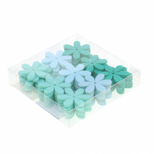 Floristik24 Filc virágzöld, világoskék, mentazöld válogatott 4,5cm 54db