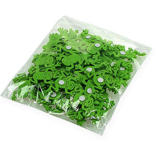 Floristik24 Nemez béka ragasztópöttyös zöld 5,5cm 72 db