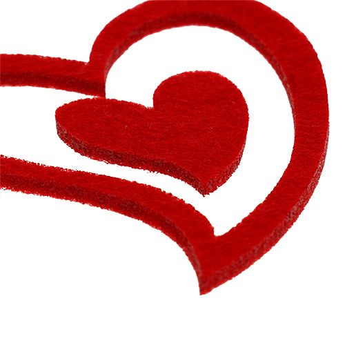 Floristik24 Filc szívek mix 3cm - 7,5cm piros 72 db