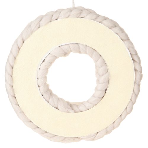 tételeket Filc koszorú dekoratív koszorú fonott bézs Ø25cm függesztéséhez