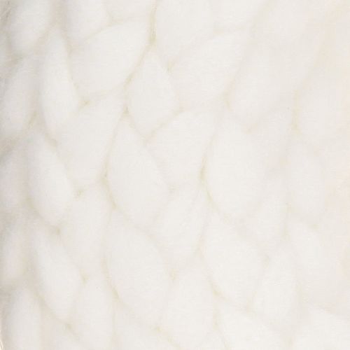 Floristik24 Filckoszorú gyapjúfilc, fehér fonott, akasztásra, Ø30cm