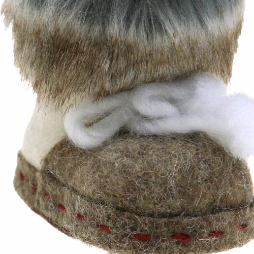 Floristik24 Karácsonyfadísz szőrös filccipő 10cm x 8cm 2db