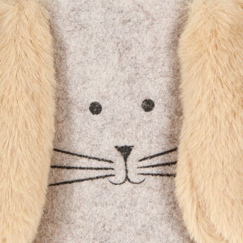 tételeket Filc táska nyúl dekoráció szürkésbarna színben Ø13.5cm 3 darab