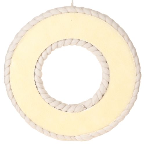 tételeket Nemez gyapjú díszkoszorú függeszthető bézs színben Ø30cm H4cm