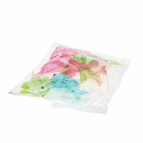 Floristik24 Akasztható díszhal zöld rózsaszín narancs kék 13-24cm 6db