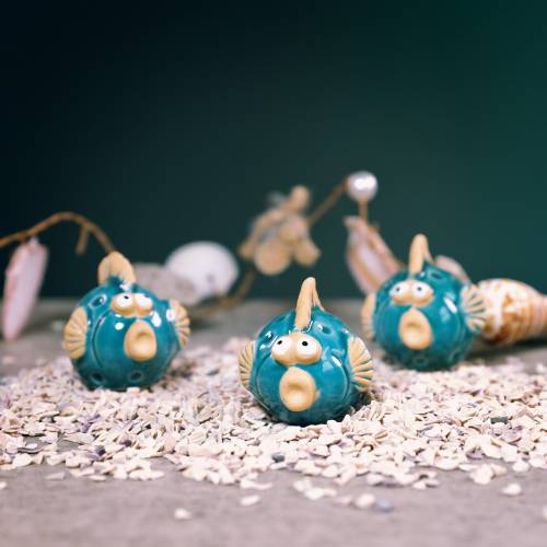 Floristik24 Deco halkék, kerámia hal, kerámia hal, tengeri L7cm 8db