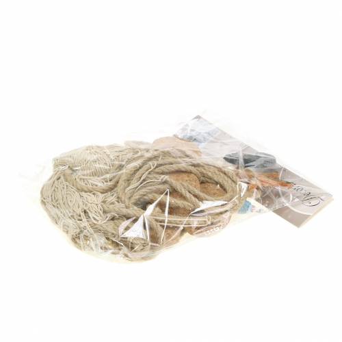 Floristik24 Halászháló tengeri díszítéssel 150×200cm natúr polirezin faldíszként