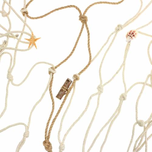 Floristik24 Tengeri dekorációs horgászháló natúr kagylóval 400 × 150 cm