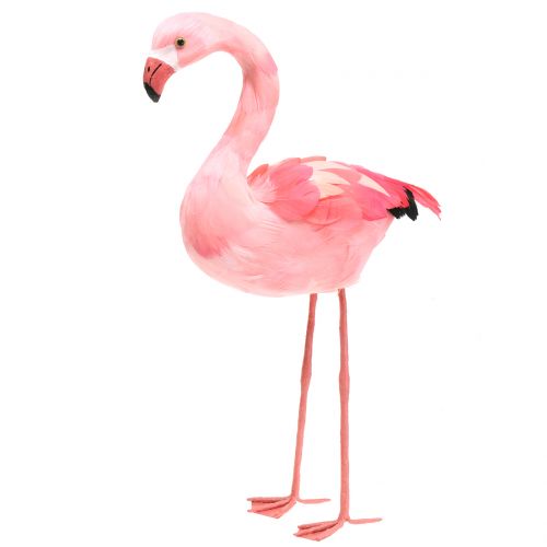 Dekoratív flamingó tollas rózsaszín H45cm
