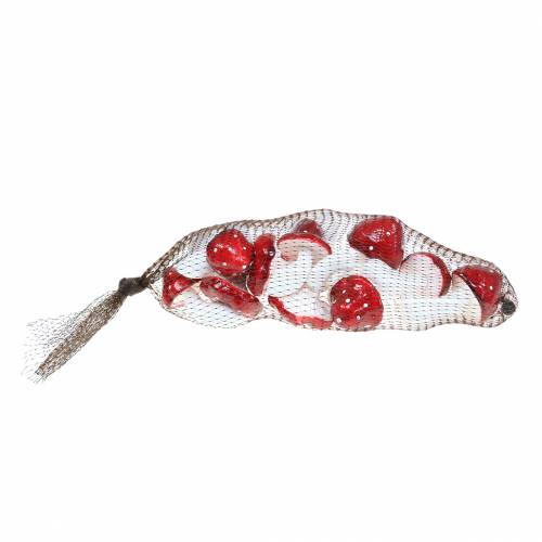 Floristik24 Dekoratív légyölő galóca készlet piros, fehér 6-7cm 12db