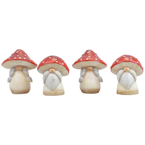 Floristik24 Légyölő galóca dekoráció Gomba Őszi dekoráció Piros Fehér Ø6cm H7,5cm 4 db
