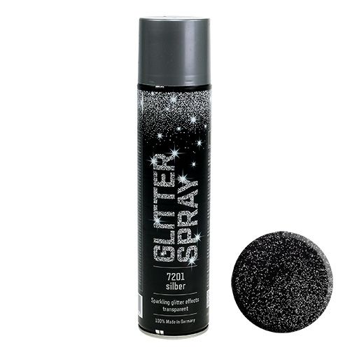 Floristik24 Glitter spray ezüst 400ml