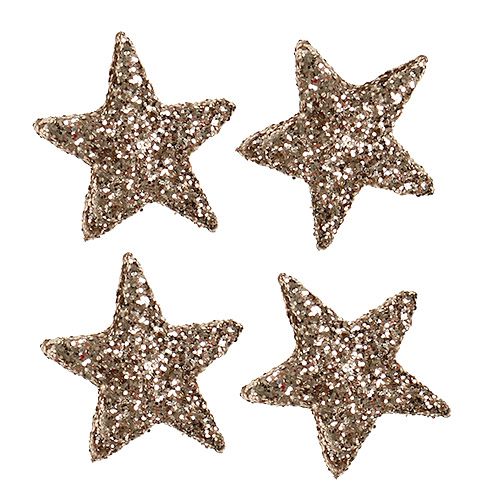 Floristik24 Glitter stars 2,5cm pezsgő 96db