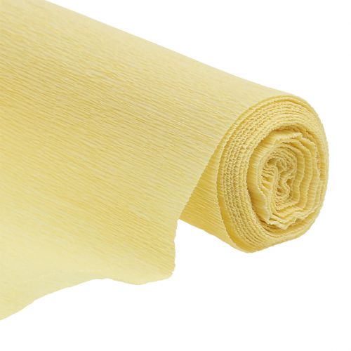 Floristik24 Virágüzlet krepp papír pasztell sárga 50x250cm