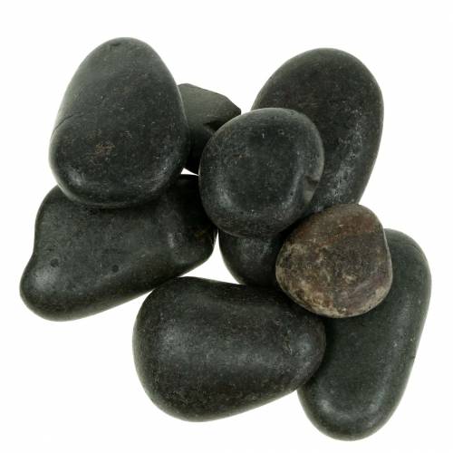 tételeket Folyó kavics matt fekete természetes kövek dekoratív kövek L15-60mm sz15-40mm 2kg