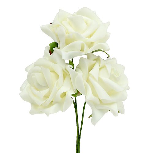 Floristik24 Habszivacs Rózsa Ø7.5cm Krém 18 db