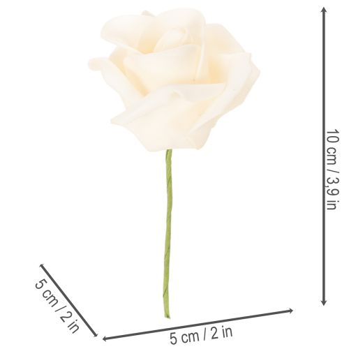 Műrózsa, krémszínű, 10 cm-es virágzat száron, 100 darab | Floristik24.hu