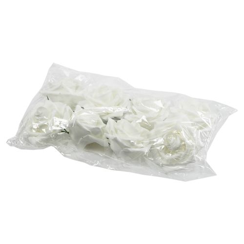 Floristik24 Habrózsa fehér Ø10cm 8 db