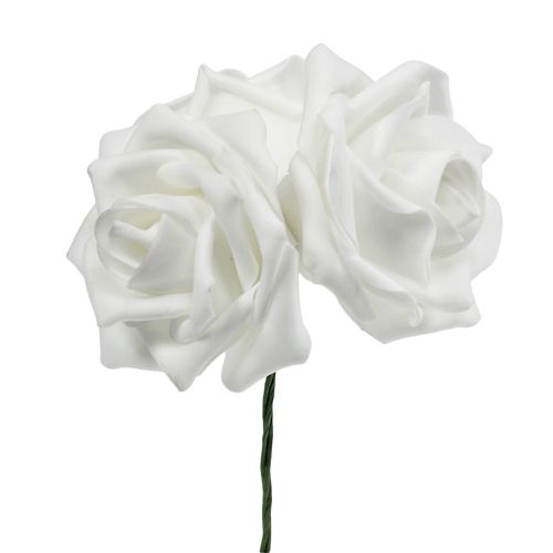 Floristik24 Hab rózsák fehér Ø5cm 12db