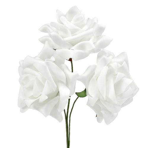 Floristik24 Hab rózsák fehér Ø10cm 8db