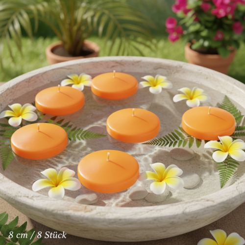 tételeket Úszógyertya, ideális romantikus dekorációhoz és otthoni pihentető hangulat megteremtéséhez, 8 cm, 8 darab